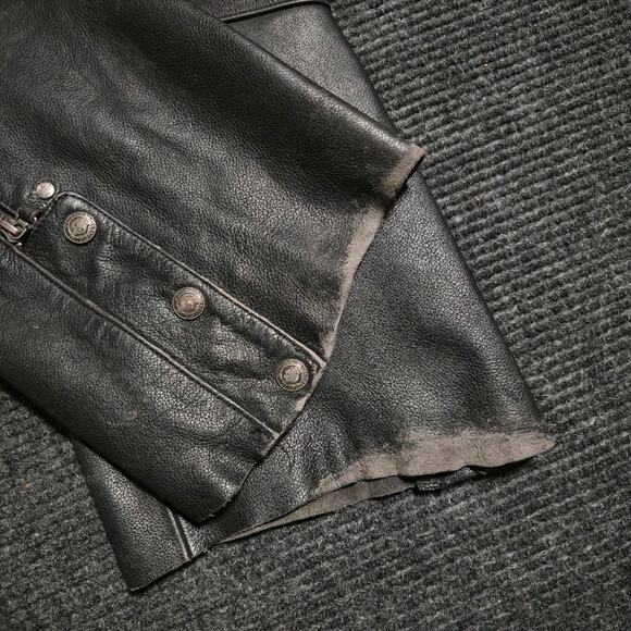 Unisex Black Worn Harley Davidson 100% leather chaps. Size M - Picture 5 of 5